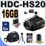 Panasonic HDC-HS20 HD Camcorder (Black)+ 16GB SDHC Memory + USB Card Reader + 3 Piece Filter Kit + Deluxe Case w/strap + Accessory Saver Bundle!