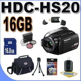 Panasonic HDC-HS20 HD Camcorder (Black)+ 16GB SDHC Memory + USB Card Reader + 3 Piece Filter Kit + Deluxe Case w/strap + Accessory Saver Bundle!
