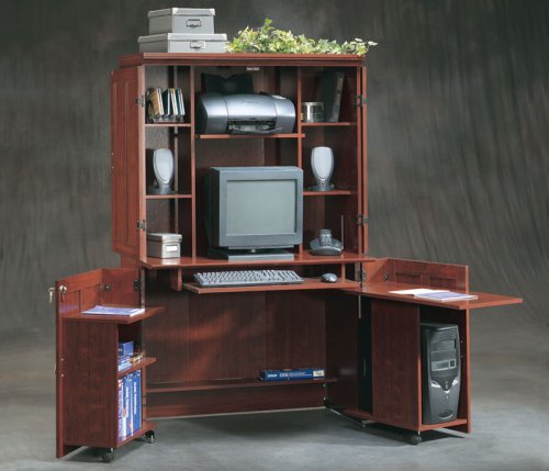 Lexington Computer Desk Armoire - Classic Cherry