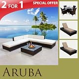 NEW COZY WICKER OUTDOOR SECTIONAL DINING PATIO FURNITURE SET WITH 2 CHAISES