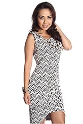 Sexy Rayon/Spandex Short Sleeves Zig Zag Club Dress 