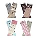 Deer Mum Girls Cute Princess Knee High Socks(8 Pairs)-(m(7y-12y)), assorted colors