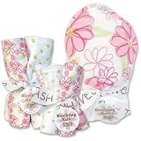 Trend Lab 21067 HULA BABY BOUQUET SET - ALL 3 BOUQUETS - HOODED TOWEL (# 101398) and 5 PACK OF WASH CLOTHS (# 101425) and 4 PACK OF BURP CLOTHS (# 101421)