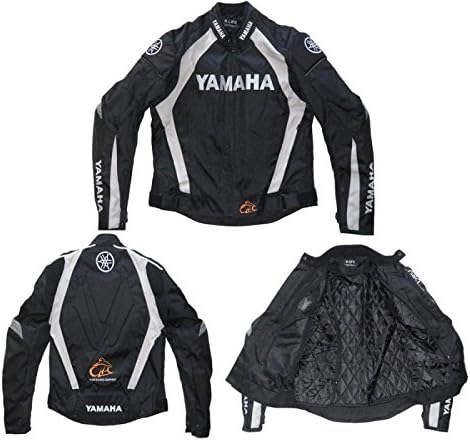 Yamaha Mens Motorcycle Jacket Waterproof Windproof with 5 Protector Detachable Cotton Liner Black XXL Hj003