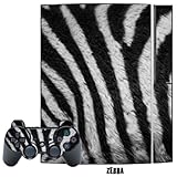 Skin Decal Cover for Playstation 3 Console + two PS3 Controllers - Zebra