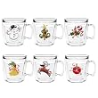 Whimsical Christmas 12 oz Insulated Coffee Mug Set, Clear (6 designs)