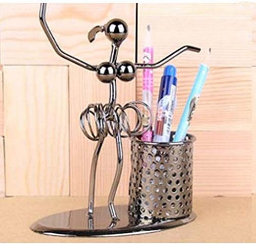 Newlife528 Band Iron Brush Pot Metal Crafts/ Pencil Holder with Lovely music iron man -C82