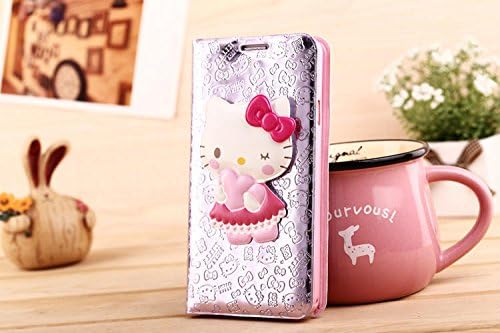 Dakotacase HTC Desire 816 Case, Luxury fashion PU Leather, Cute Hello Kitty Pattern Folio Pu Leather Cover Skin With Soft TPU Flip Stand and Card Slots Function Protective Case Cover For HTC Desire 816 (KT Cat -Silver)