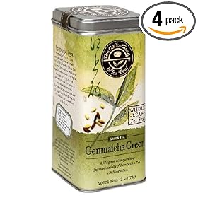 The Coffee Bean & Tea Leaf, Tea, Genmaicha Green, 20-Count Tins (Pack of 4)
