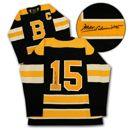 MILT SCHMIDT Boston Bruins SIGNED Vintage Wool Jersey