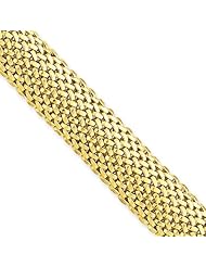 14k 7.25in 13.75mm Polished Mesh Bracelet, Best Quality Free Gift Box Satisfaction Guaranteed