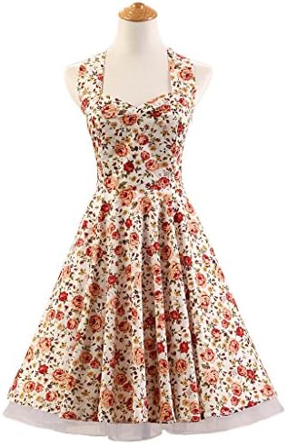 Miss Hollywood 50s Vintage Floral Print Pinup Casual Cocktail Party Dress