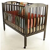 Dream On Me Full Size 2 in 1 Folding Stationary Side Crib, Espresso
