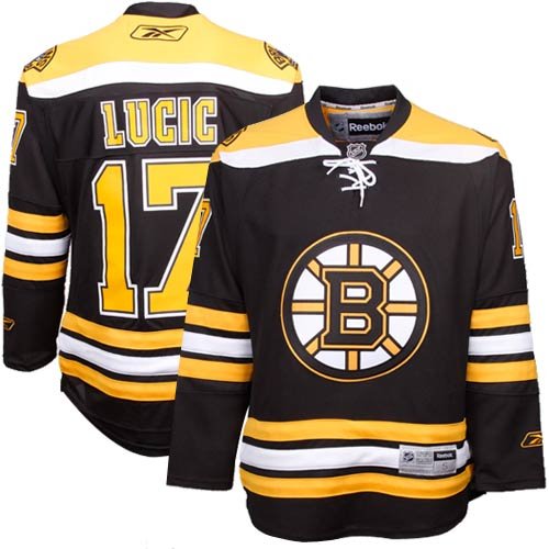 Reebok Milan Lucic Boston Bruins Edge Premier Jersey - Black-Gold (Large)