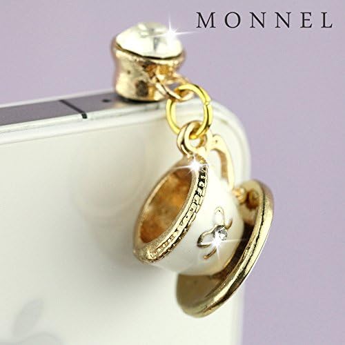 Ip537A 2015 Summer New White Tea Cup Design Charm Anti Dust Plug Cover for Iphone 4 4s