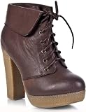 Qupid Oditi-06 Lace-up Rubber Heel Bootie