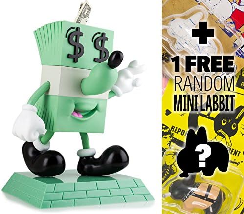 Lucky Money Dollar Bank: ~10" Kidrobot x Jeremyville Vinyl Figure Money Box + 1 FREE Official Labbit Mini-Figure Bundle