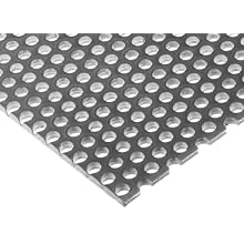 A36 Tool Steel Perforated Sheet, Unpolished (Mill) Finish, 0.12" Thickness, 11 Gauge, 12" Width, 36" Length, Staggered Holes, 0.1875" Center to Center