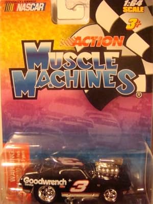 Nascar: Muscle Machines {ActioN}, Dale Earnhardt Sr #3, Black Chevelle SS rubber tread, 1/64.