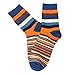 5 Pack Colorful Stripe Cotton Ankle CasualCrew Socks Vintage Style Sport Sock, Large