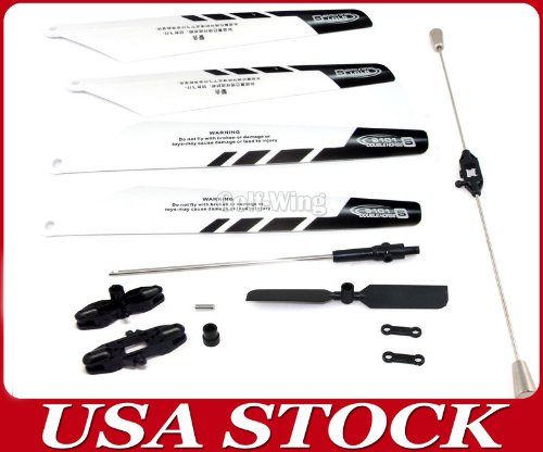 51t7WBfCH7L Quick Wear spare Parts(balance bar/connect buckle/main blade grip set/bottom fan clip/inner shaft/tail blade of RC Helicopter 9101 + Main Blade A B 9101 04