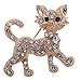 YAZILIND Pretty Gold Plated Full Shining Clear Crystal Cat Brooches and Pins Wedding for Women Gift