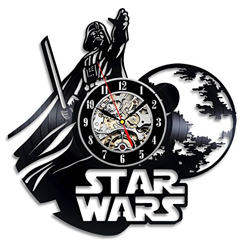 Star Wars Art Vinyl Wall Clock Gift Room Modern Home Record Vintage Decoration