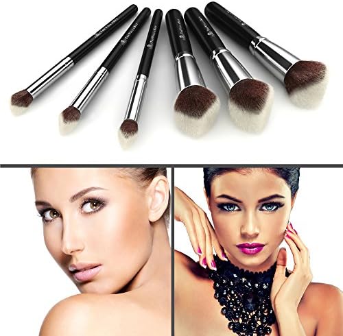 Best 3D Kabuki Makeup Brush Kit - 6 Synthetic Brushes - Gives Your Skin A Natural & Beautiful Look - Amazing 100% Satisfaction Guarantee - Promotional Price Increasing Soon