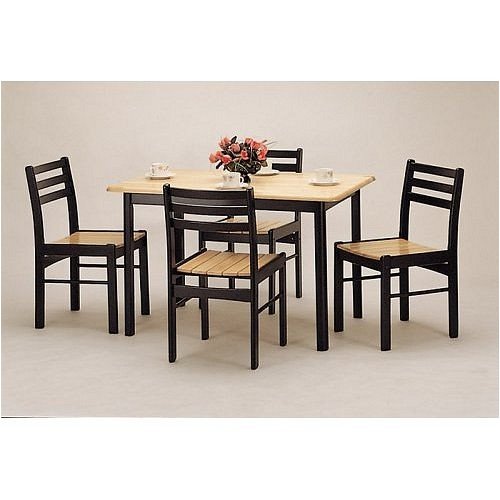 5 Piece Butcher Block Dinette Set By Coaster Furniture