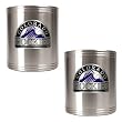 Colorado Rockies 2pc Stainless Steel Can Holder Set- Primary Logo MLB Baseball