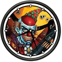 EVIL CLOWN Wall Clock scary killer face circus mask