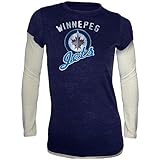 Old Time Hockey Winnipeg Jets Women's Sadie Long Sleeved Fooler T-Shirt Medium