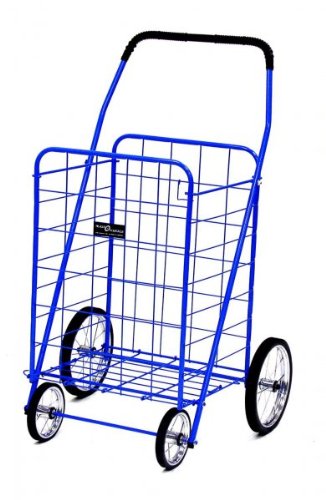 Blue Jumbo Folding Shopping Cart