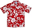 Classic Hibiscus Boy's Hawaiian Aloha Shirt in Red