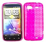 HTC Sensation PU Skin, Transparent Hot Pink Jelly Silicon Case, Cover ,Face ....