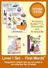 Level 1   -    First Words Set -  For Non-Verbal Kids & Kids with less than 50 words   -  5 DVDs