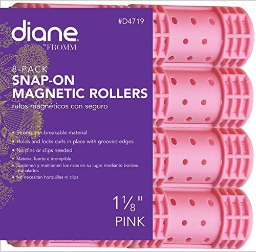 Diane Snap-On Magnetic Rollers - 1 1/8 Pink by Diane Beauty Accessories