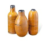 Deglos Southwestern Bronze Drip Orange Vase Set
