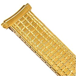Watch Band Expansion Metal Stretch Gold Plated Curved Ends fits 16mm to 20mm
