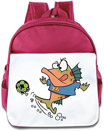 NATY Cartoon Fish Playing Soccer School Backpacks With Pink For Youth