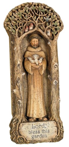 Napco St. Francis Garden Plaque, 14-1/2-Inch Tall
