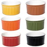 Oxford Porcelain Ramekin- Assorted Colors- Set of 6- 3.5 Oz Each