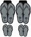 Hawaiian Grey Giant Flip Flops Sandals - Front & Rear Rubber Car Truck SUV Floor Mats Set