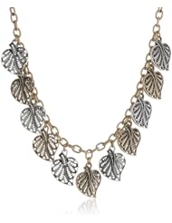 Lucky Brand Two-Tone Leaf Collar Necklace, 20"