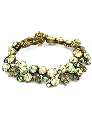 Sorrelli "Water Lily" Bold Crystal Cluster and Leaf Gold-Tone Bracelet