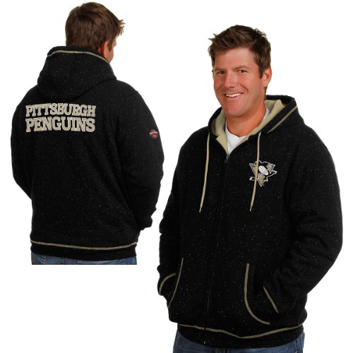 Nhl Rinkside Pittsburgh Penguins Black Fleck Sherpa-Lined Hooded Sweatshirt - Shop.Nhl.Com Exclusive! Extra Large