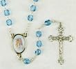 Crystal Rosary - Mother Teresa - 7mm Crystal Beads - 21in. Chain - Center Piece with Matching Lapel Pin - Gift Box Included - IMPORTED FROM ITALY