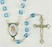 Crystal Rosary - Mother Teresa - 7mm Crystal Beads - 21in. Chain - Center Piece with Matching Lapel Pin - Gift Box Included - IMPORTED FROM ITALY