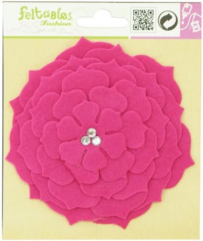 Feltables Fashion Pink Flower w/3 Crystal Jewels in Center [Misc.]
