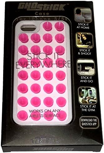 GhoStick Stick It Anywhere Case with Mini Suction Cups for iPhone 5/5S (White/Pink)